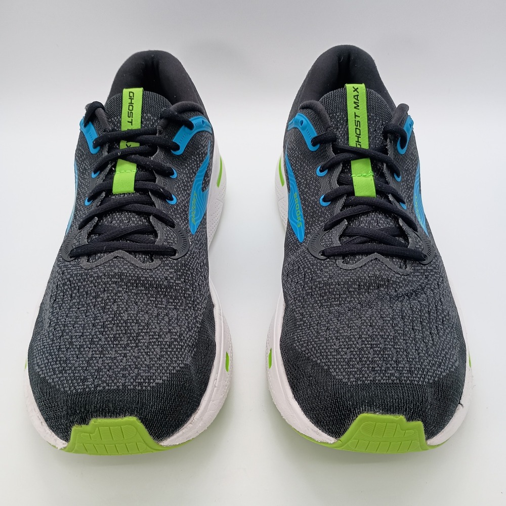 Brooks Ghost Max Mens Running Shoes Black Blue Lime Size 12 NO INSOLES - Picture 2 of 10